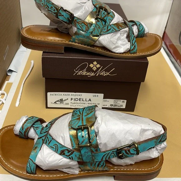 Shoes Bnib Patricia Nash Fidella Turquoise Sandals Various Sizes